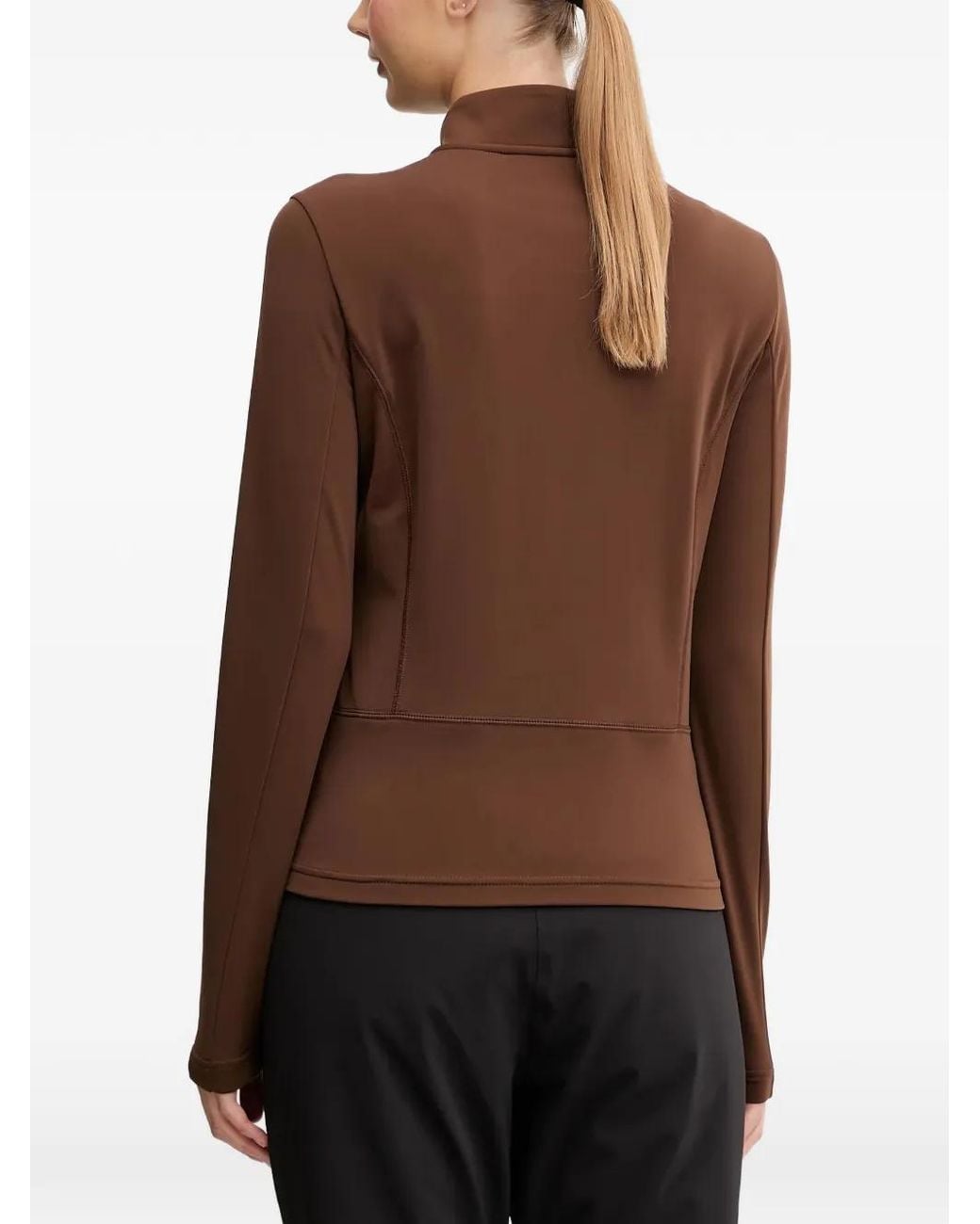 EA7 Brown Logo-Print Ski Top