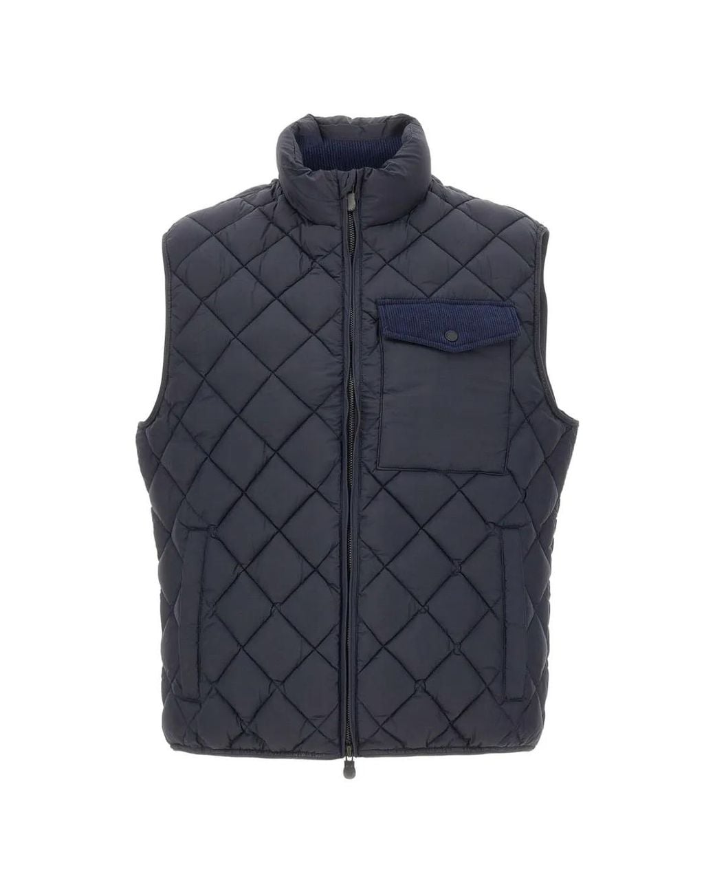 Save The Duck Blue Diamond-Quilted Gilet for men