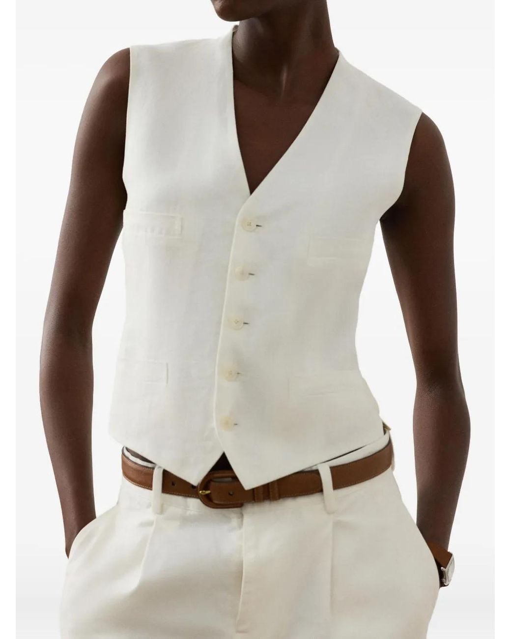 Ralph Lauren White Button-Up Jacket