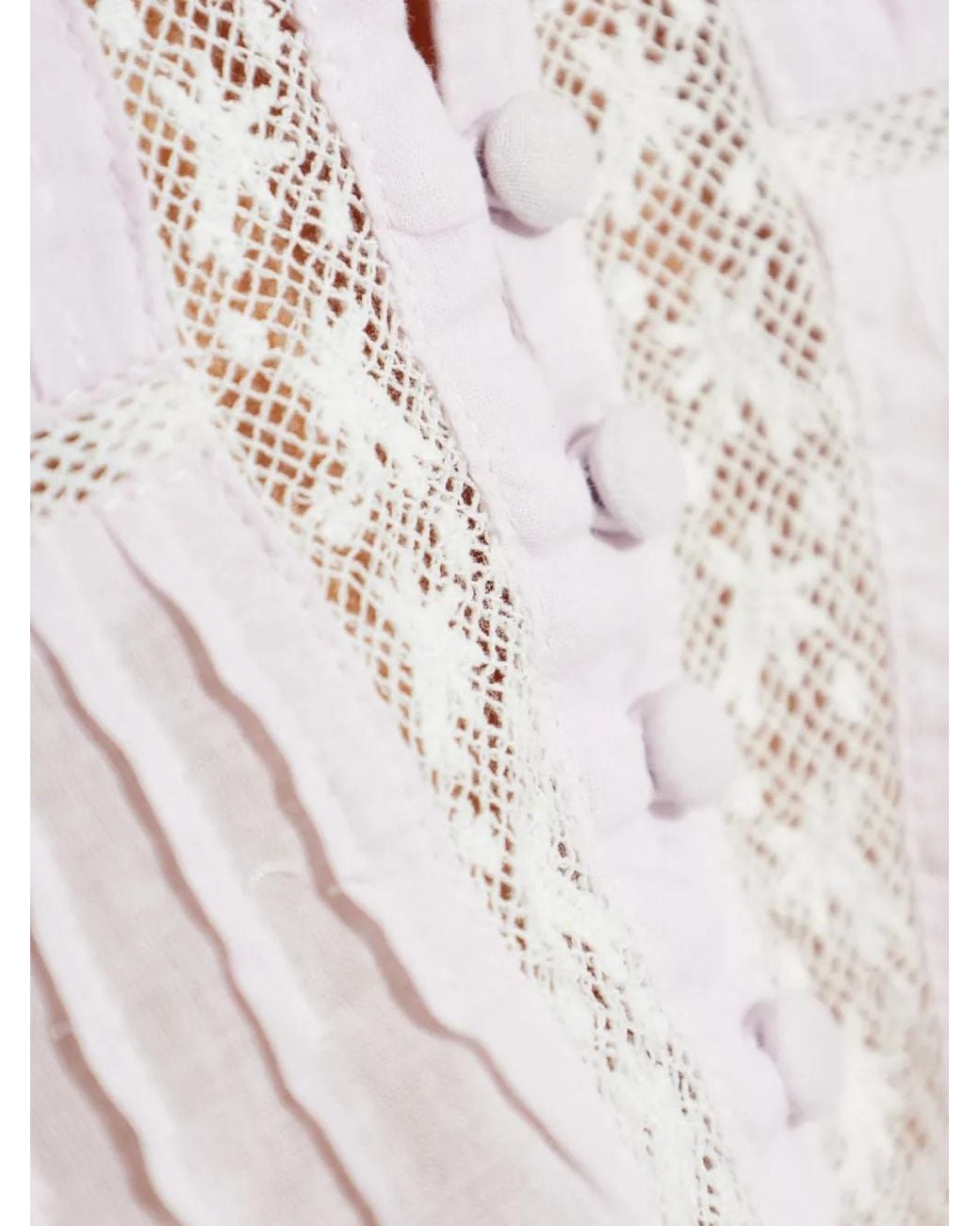 Top Con Botones De Encaje LoveShackFancy de color White