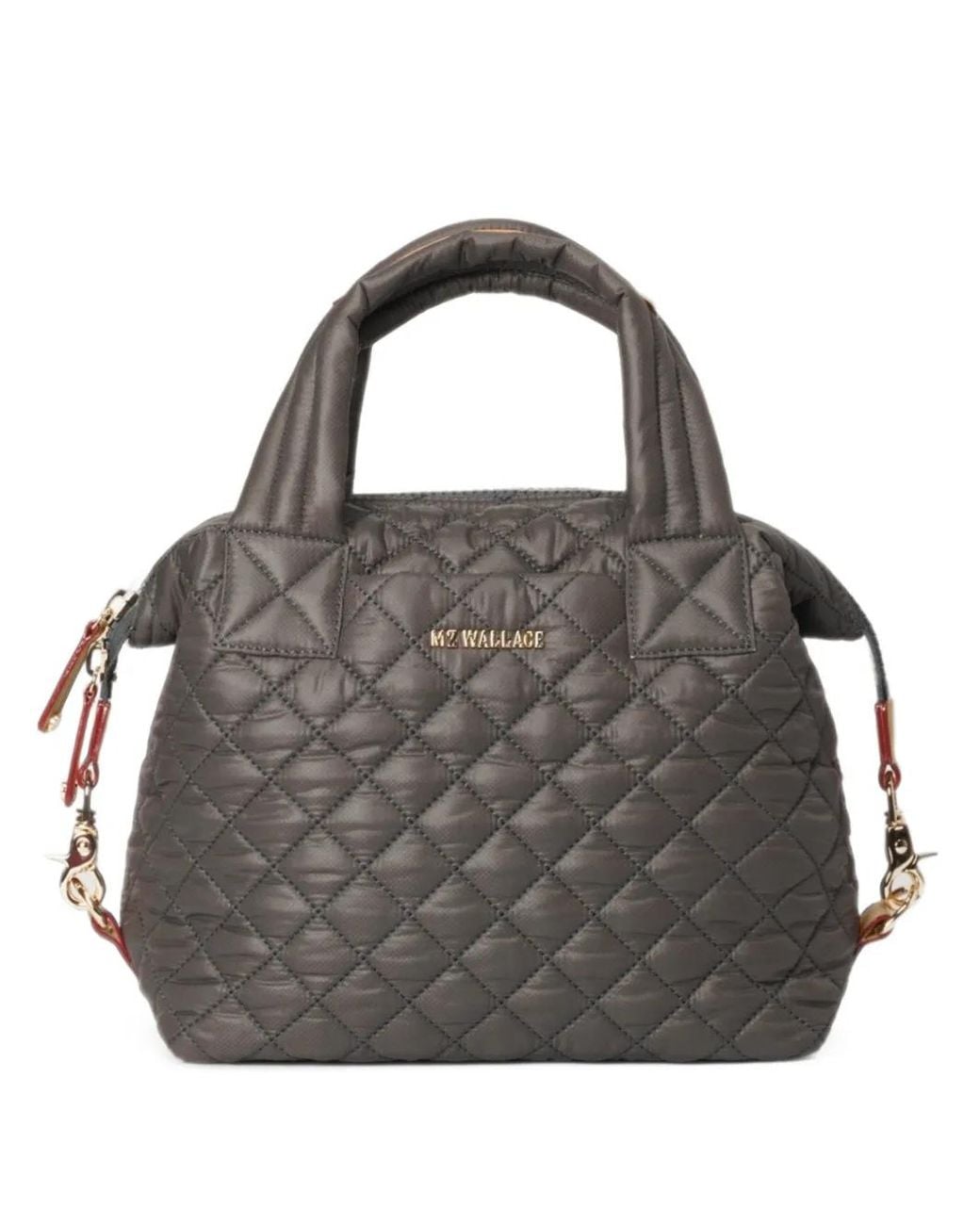 MZ Wallace Gray Small Sutton Deluxe Quilted Tote Bag