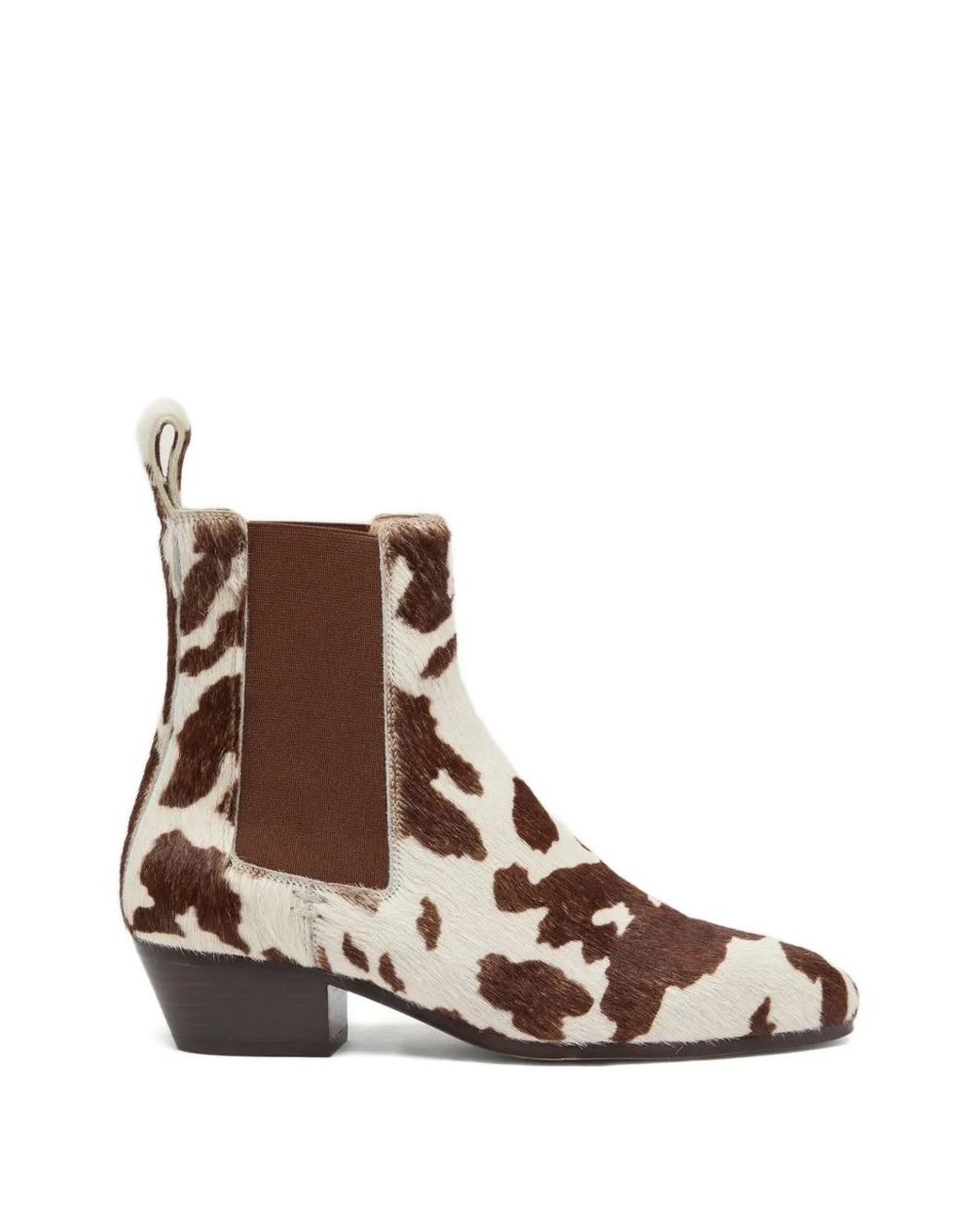 Odissi Brown Ella Cow Print Ankle Boots