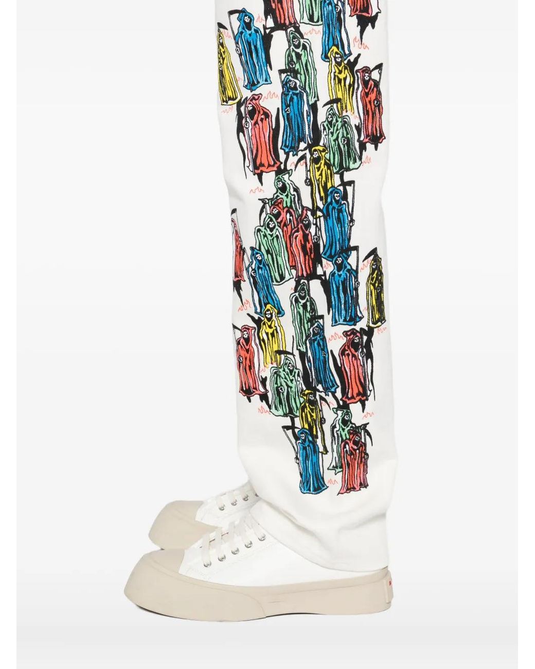 Warren Lotas White Graphic-Print Jeans for men