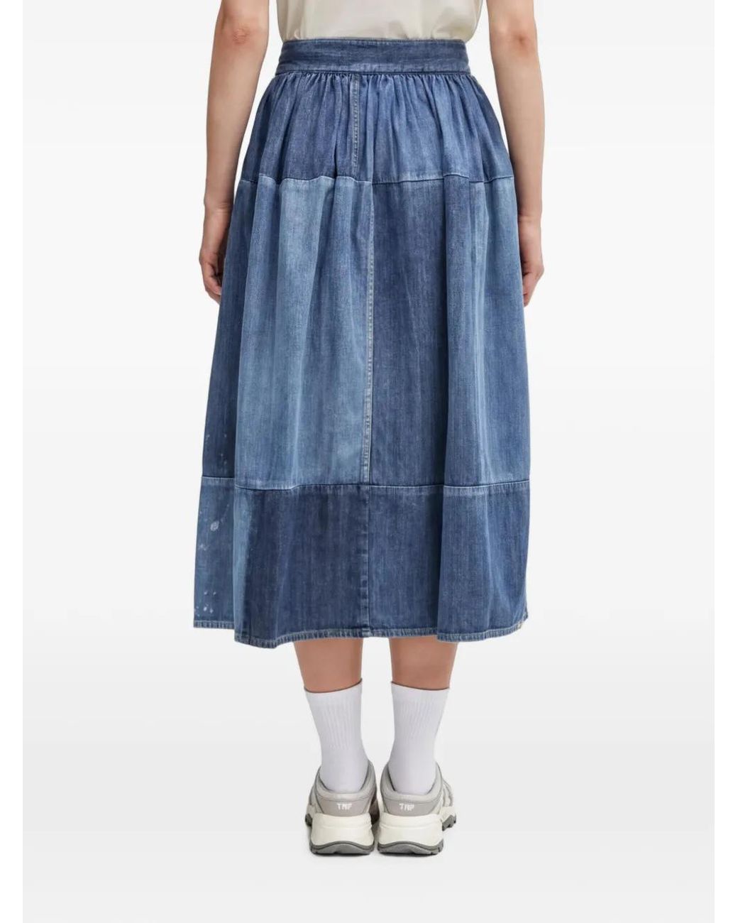 Jupe En Jean À Design Patchwork Visvim en coloris Blue