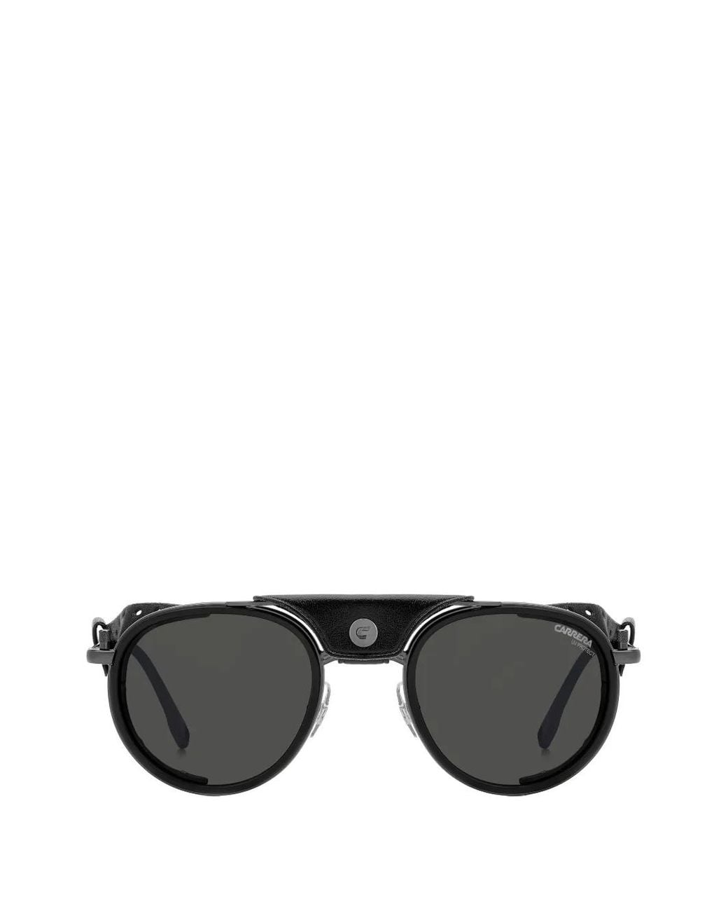 Carrera Black Perforated-Shield Pilot-Frame Sunglasses for men