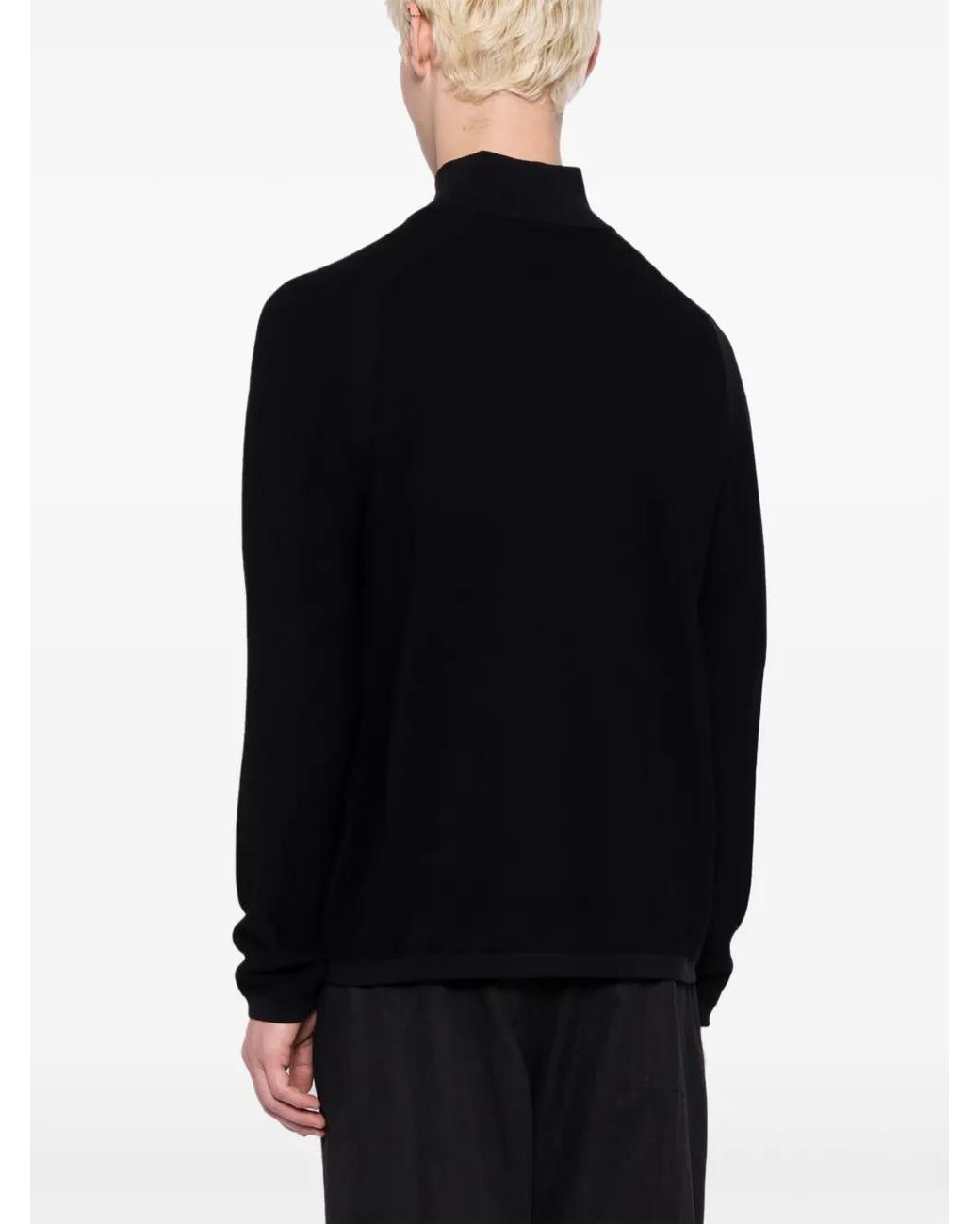 Boss Black Logo-Appliqué Half-Zip Jumper for men