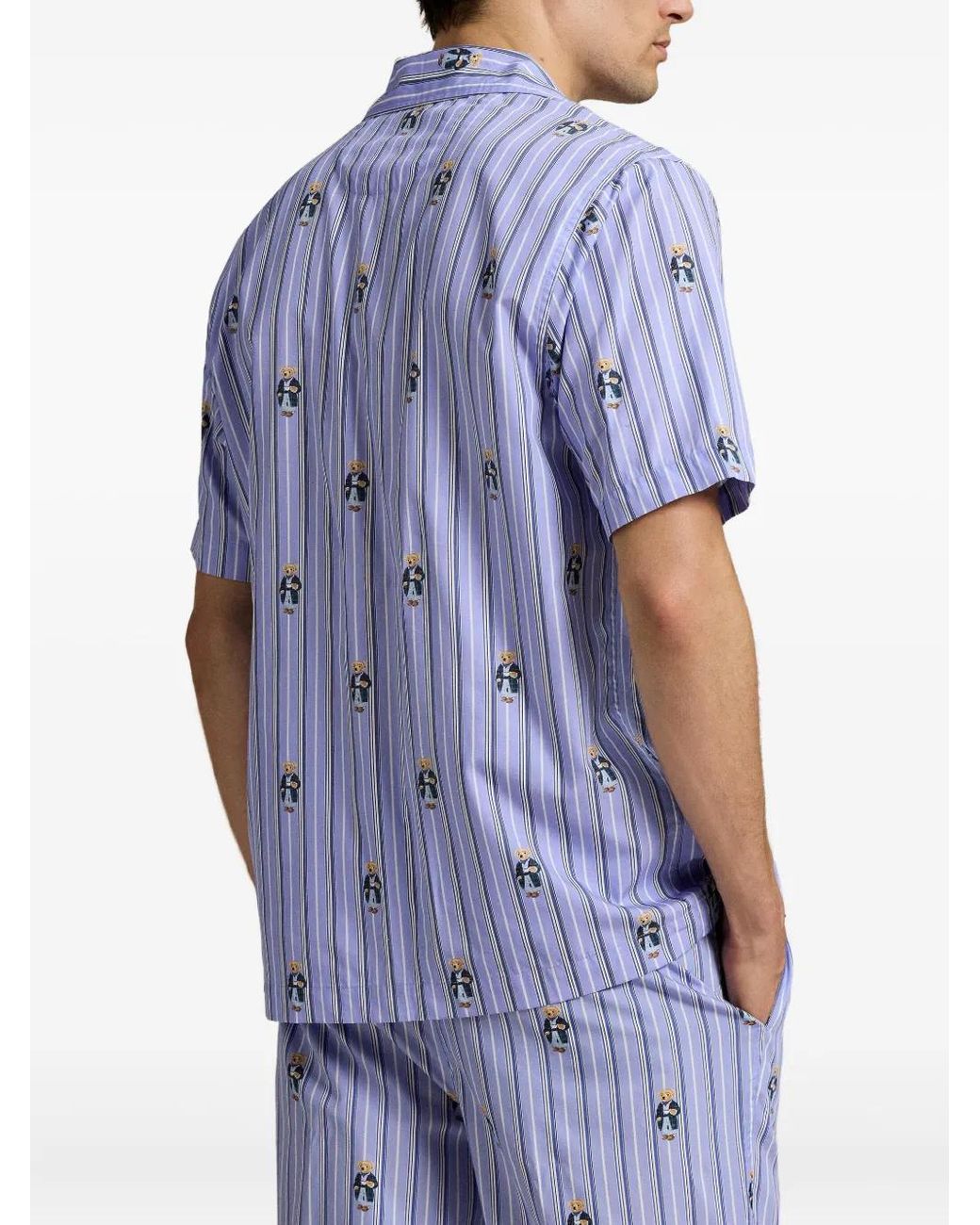 Polo Ralph Lauren Blue Stripe Bear-Print Sleep Top for men