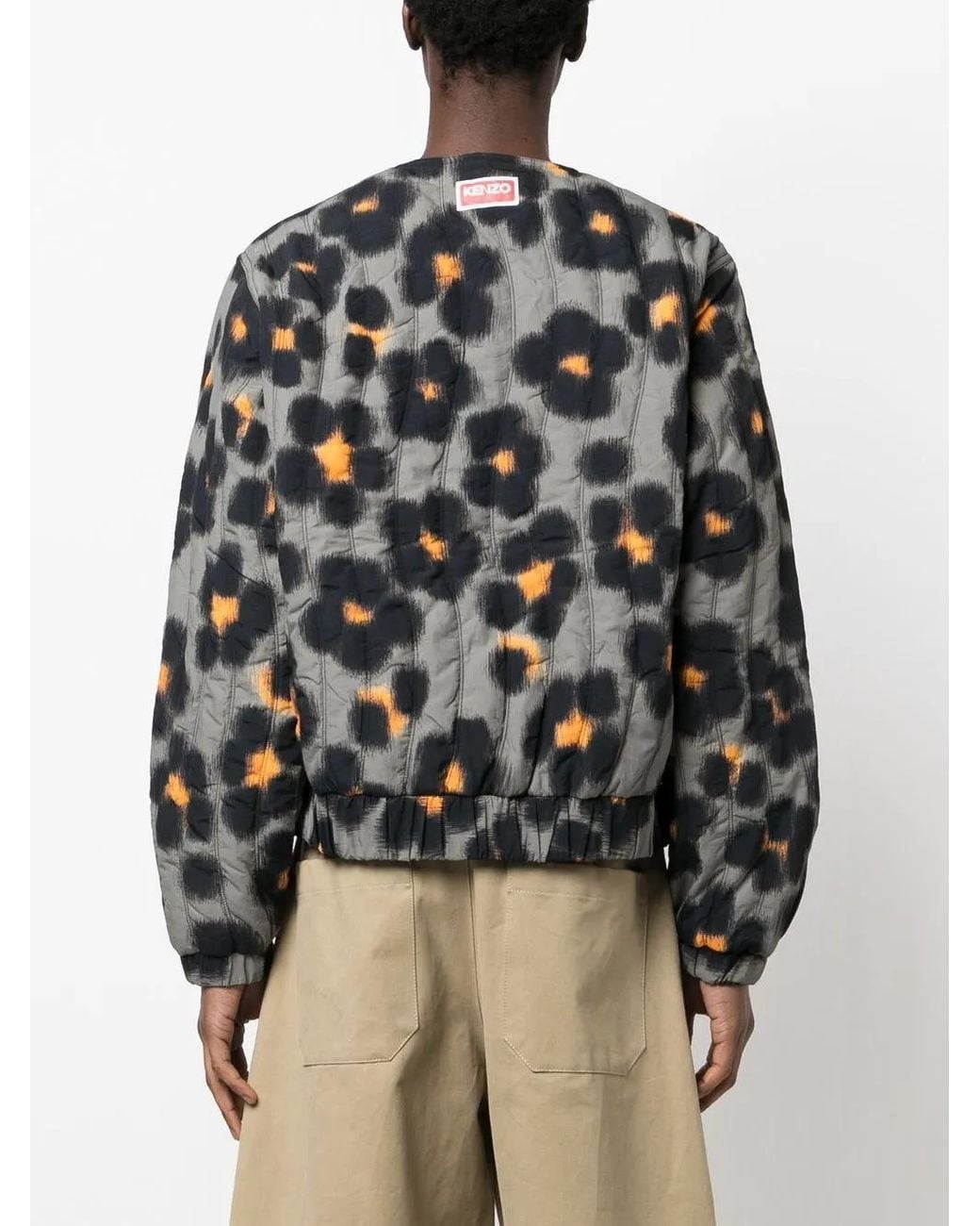 KENZO Black Hana Leopard Reversible Bomber Jacket for men