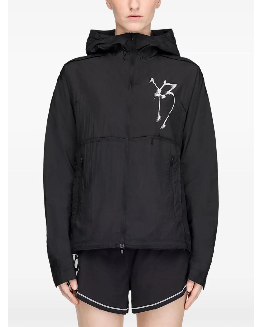 Y-3 Black Chito Graphic-Print Running Jacket