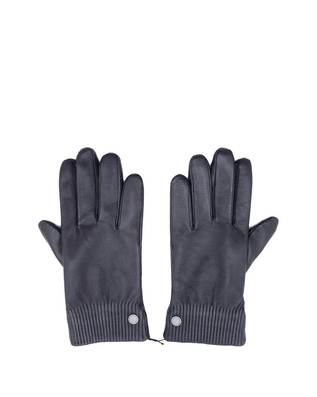 Canada Goose Blue Ribbed-Trim Gloves