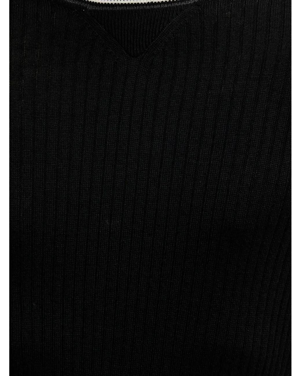 ARMANI EXCHANGE Black Ribbed-Knit Sweater for men