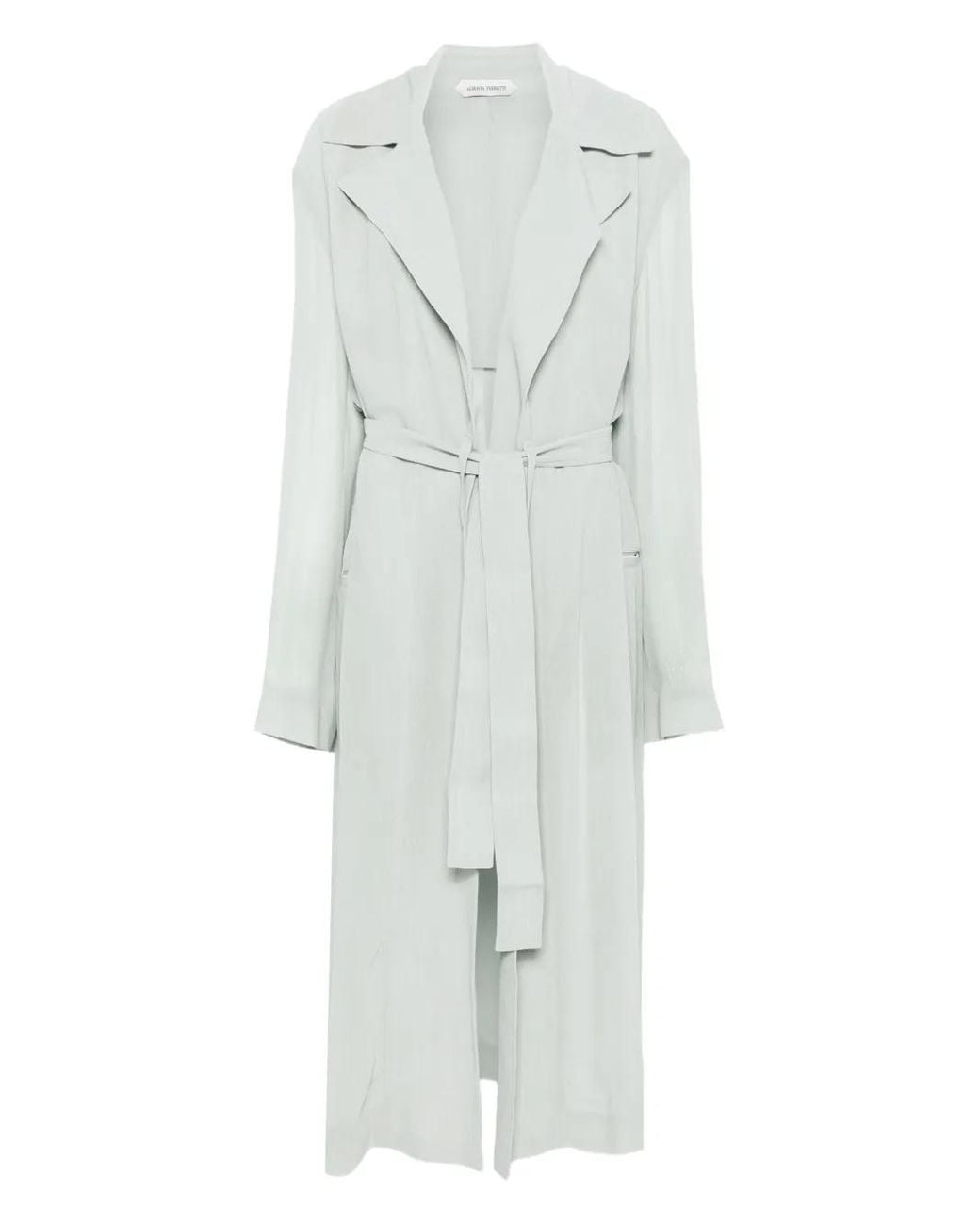 Alberta Ferretti White Belted Coat