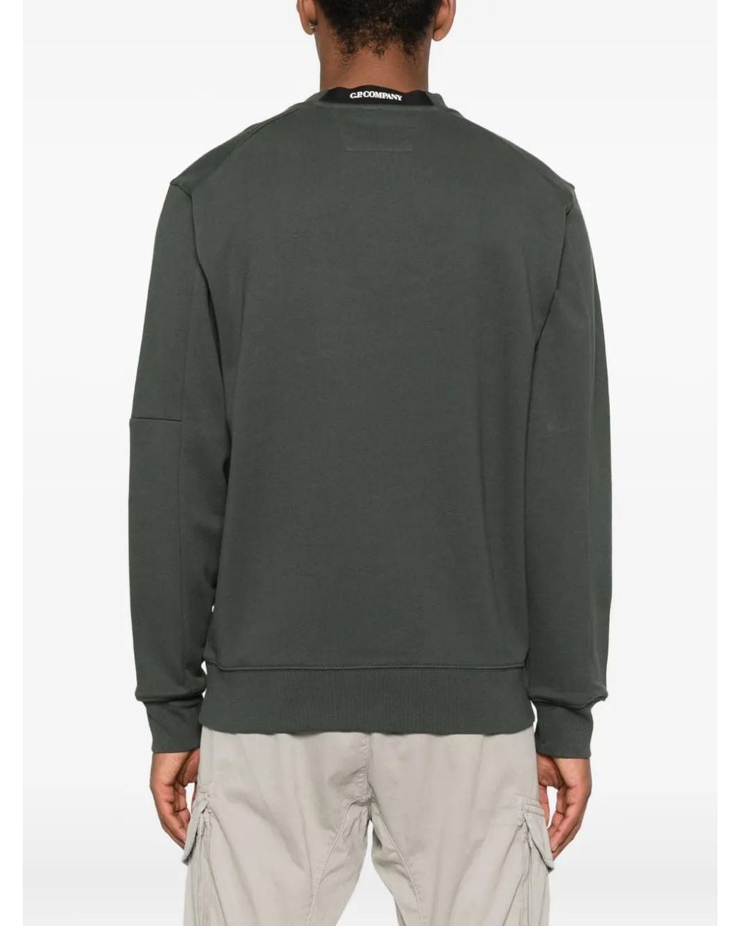 C P Company Green Lens-Detail Crew-Neck Sweatshirt for men