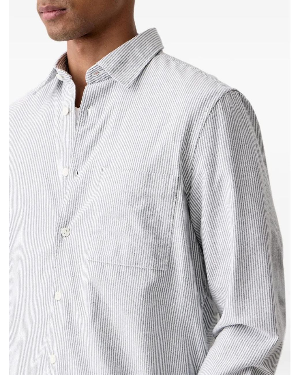 Marc O' Polo Gray Chemise À Rayures Verticales Et À Poches Plaquées for men