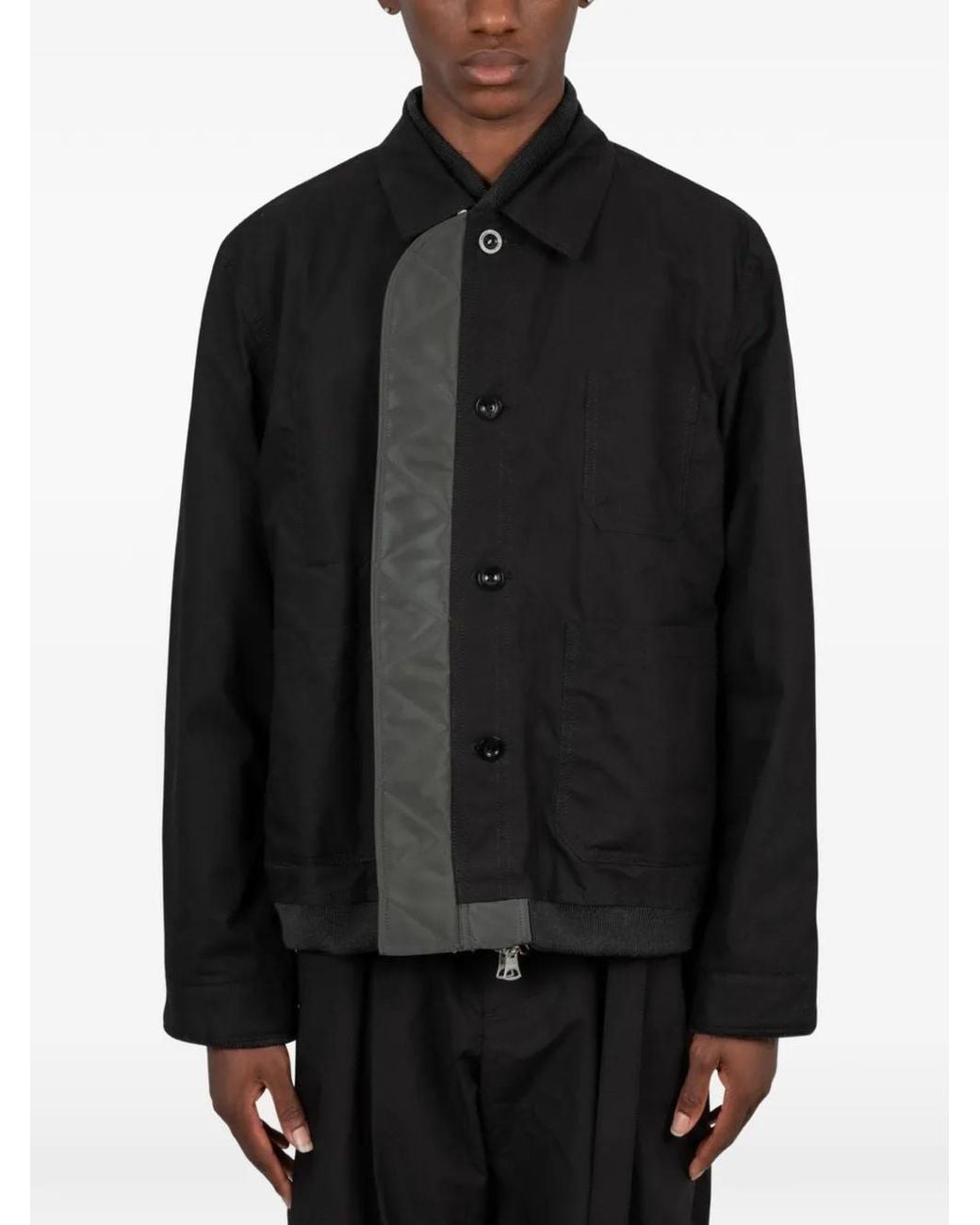 Sacai Black Reversible Nylon-Twill Jacket for men