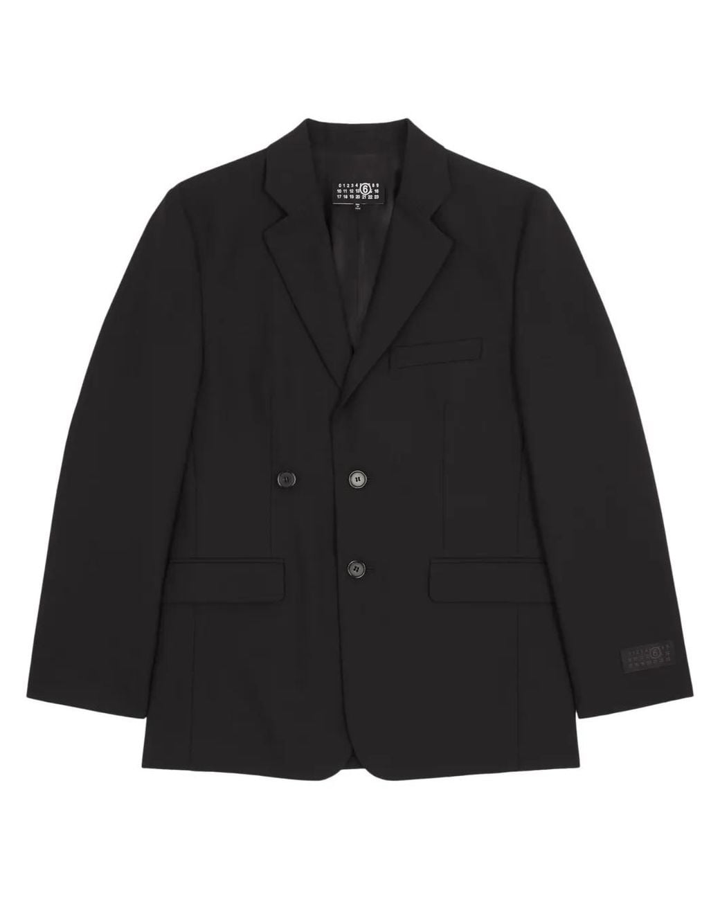MM6 by Maison Margiela Black Notch-Lapels Single-Breasted Blazer