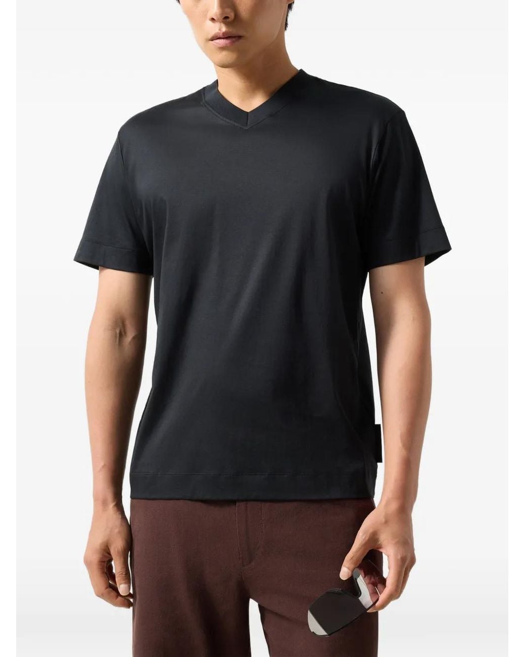 Bogner Black Tiam V-Neck T-Shirt for men