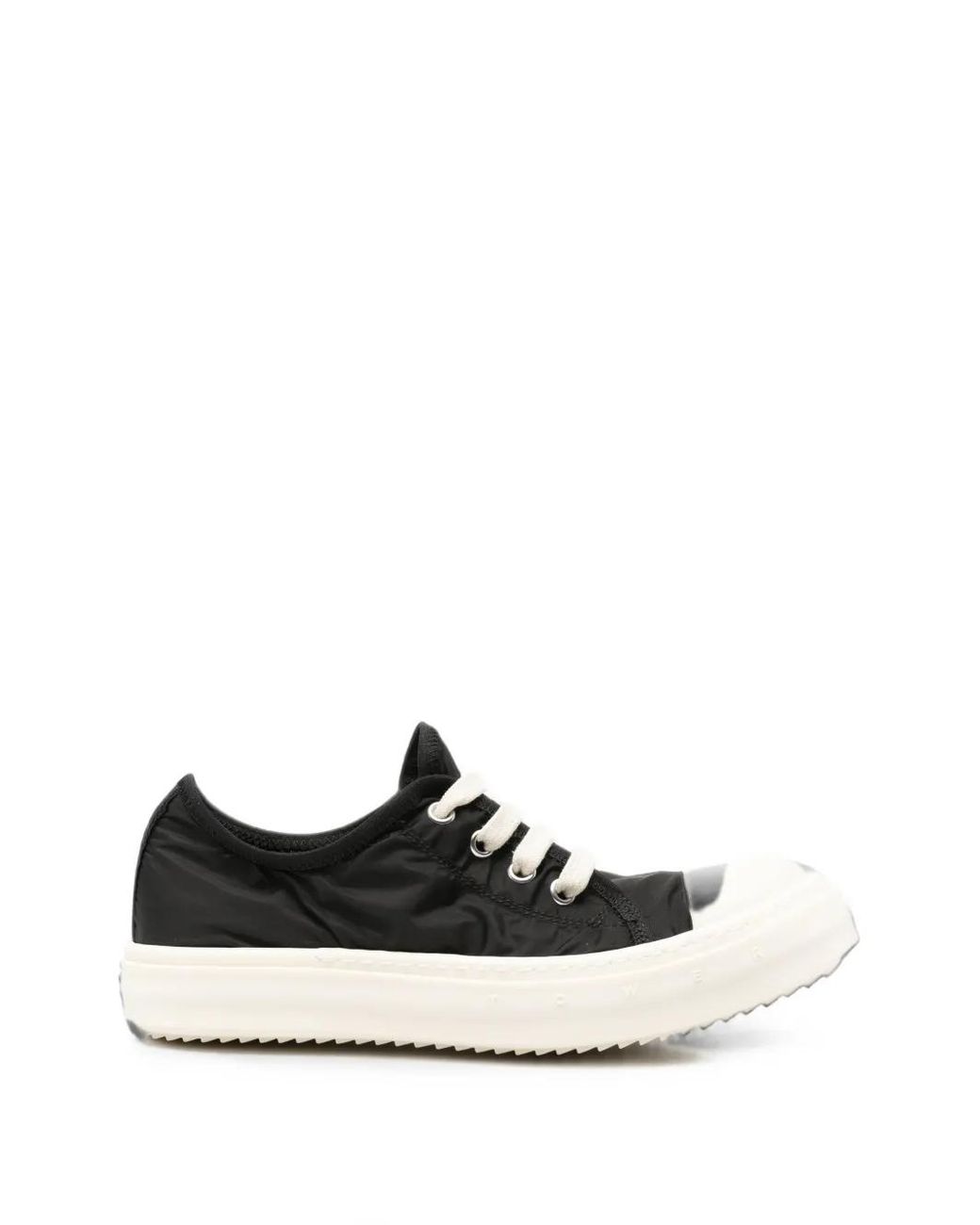 Rick Owens White Contrast-Toe Low-Top Sneakers