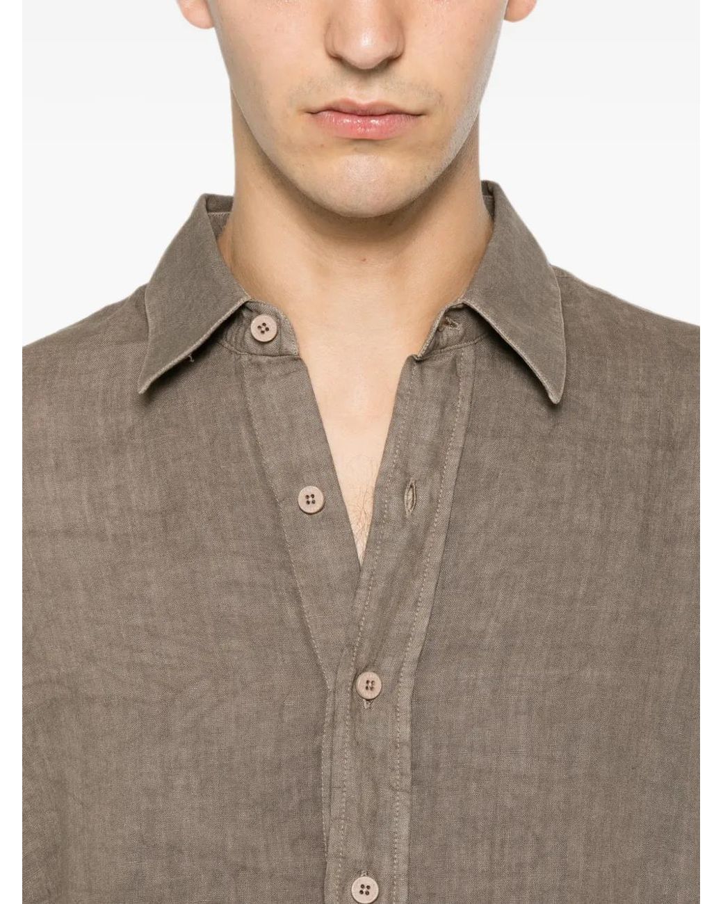 Costumein Brown Andrea Long-Sleeve Buttoned Shirt for men