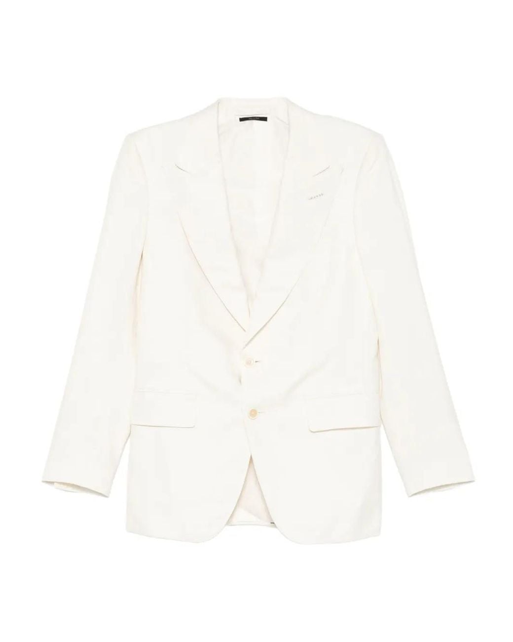 Tom Ford White Side-Strap Single-Breasted Suit for men