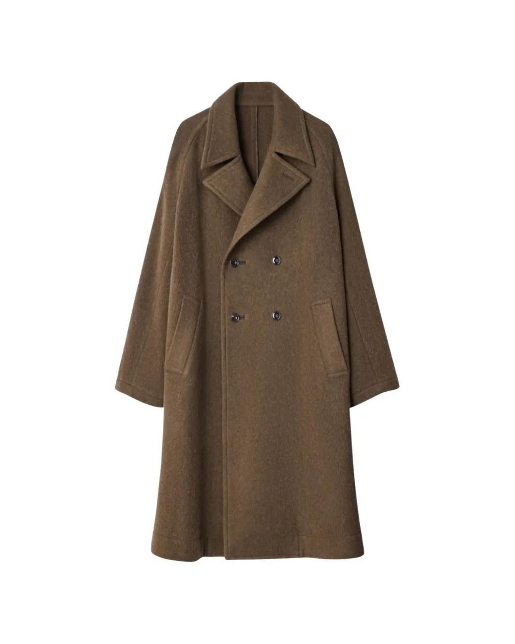 Lemaire Brown Double-Breasted Oversized Coat for men