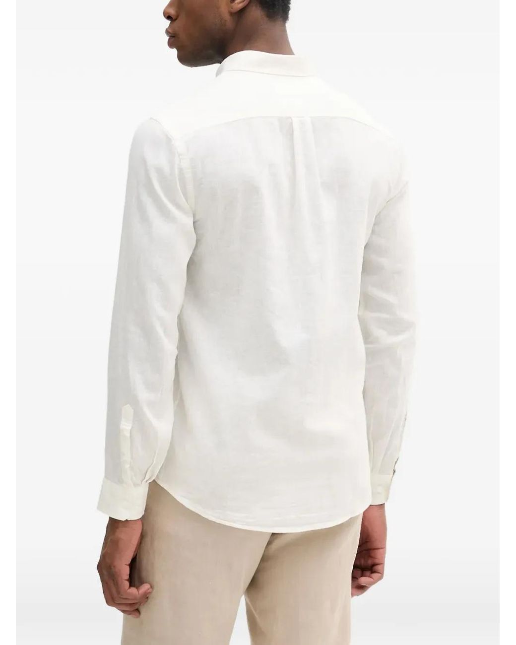 Lindbergh White Chemise Boutonnée À Manches Longues for men