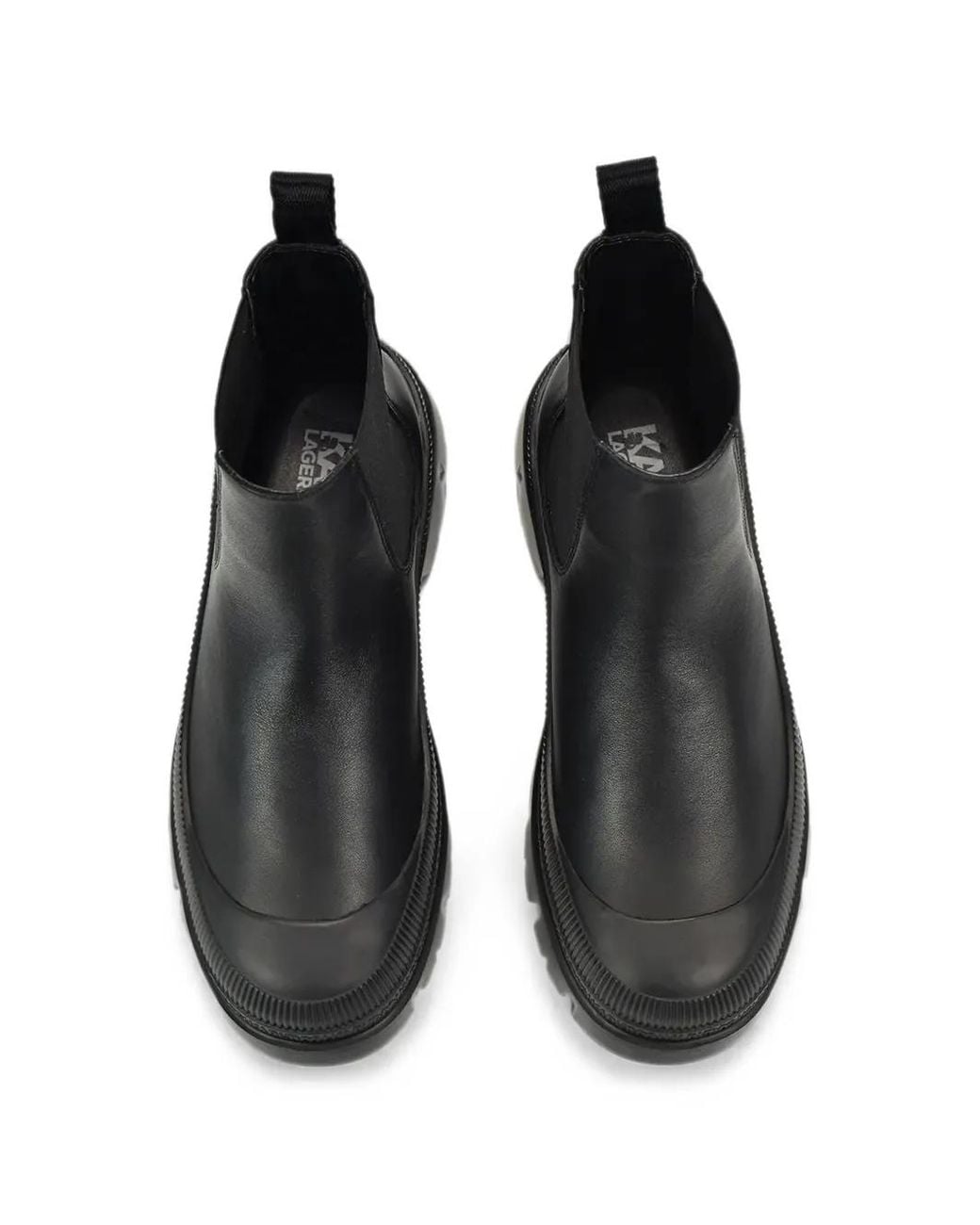 Karl Lagerfeld Black Logo-Print Ankle Boots for men