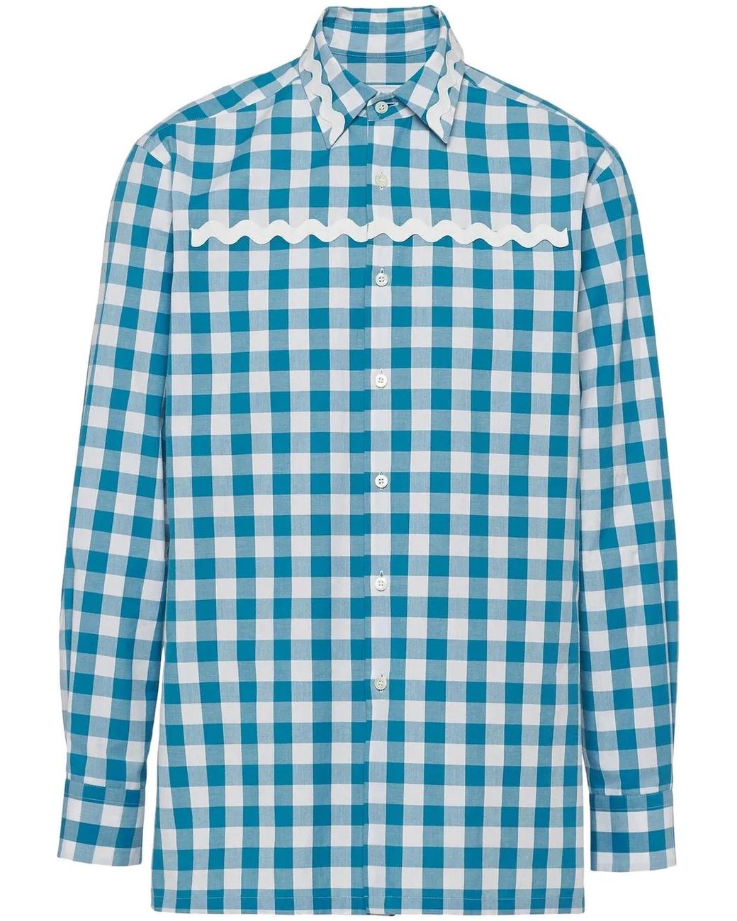 Camicia A Quadretti di Prada in Blue da Uomo