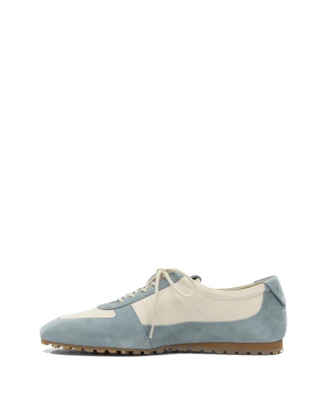 Aeyde White Uma Suede-Panelled Sneakers