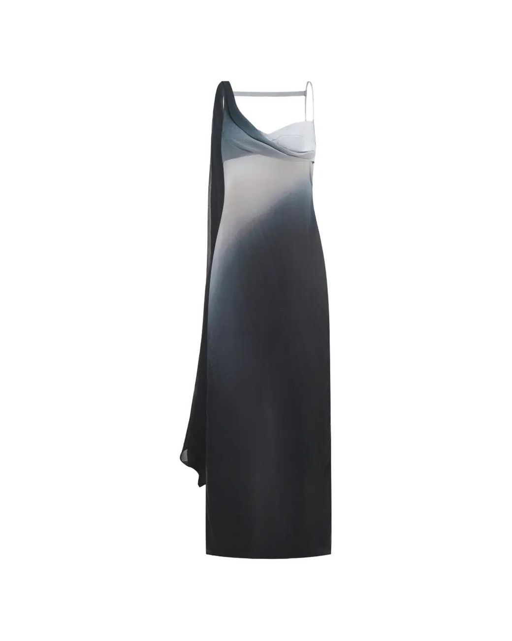 Oude Waag White Ribbon-Panelled Printed Maxi Dress