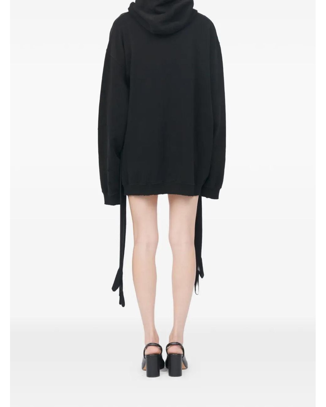 MM6 by Maison Margiela Black Hooded Mini Dress