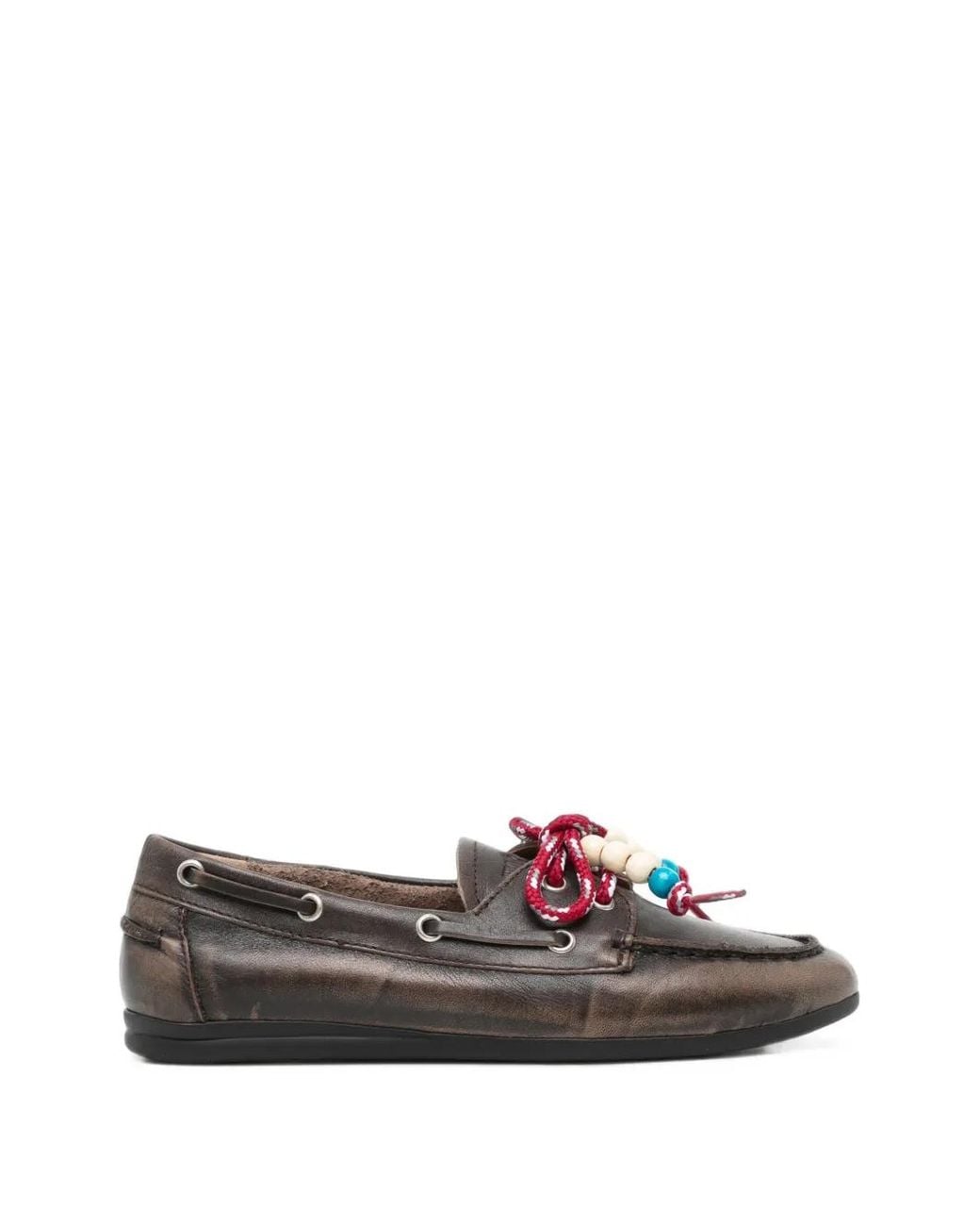 Toral Shoes White Nahua Beaded Leather Loafers