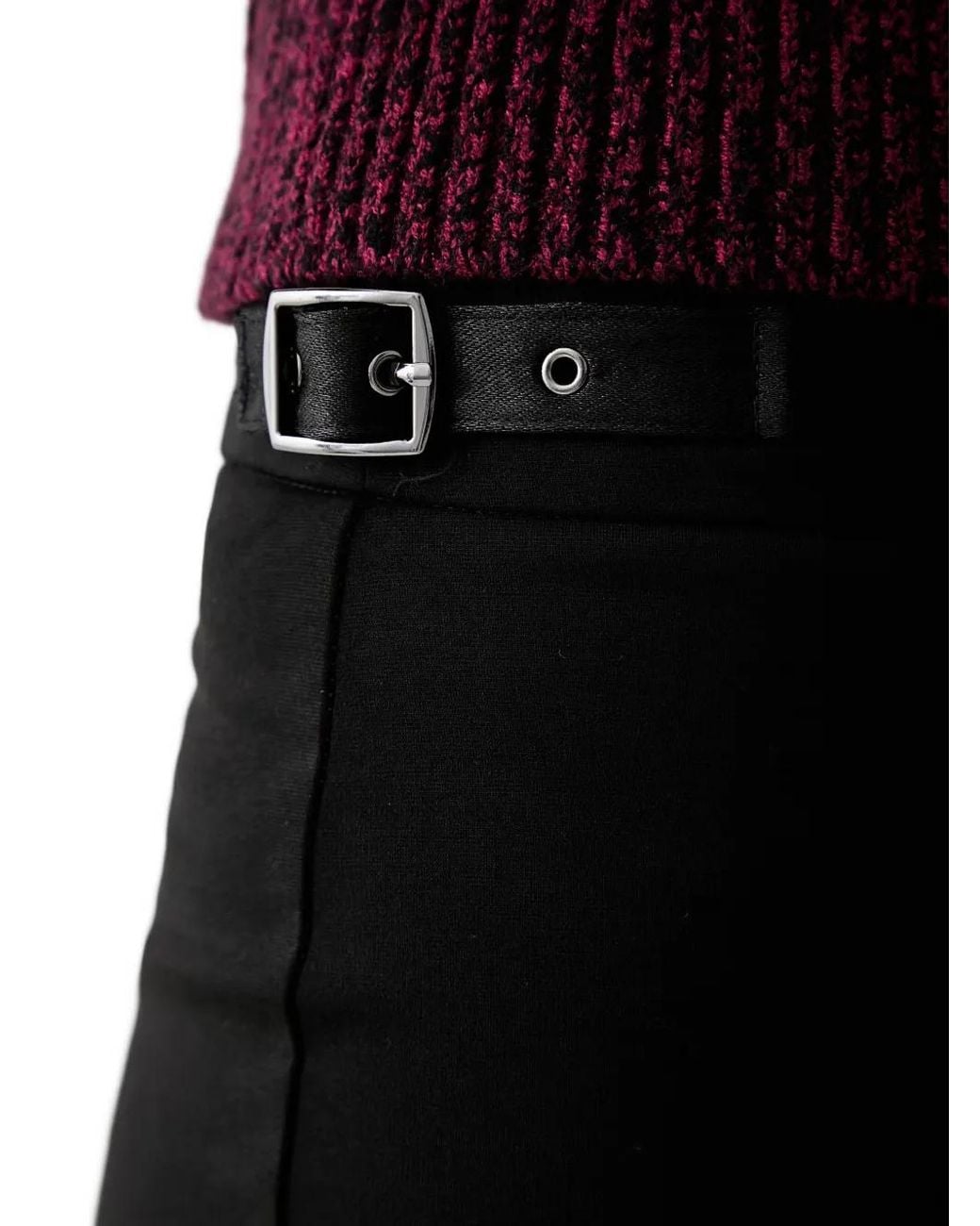 DKNY Black Buckle-Detail Flared Trousers