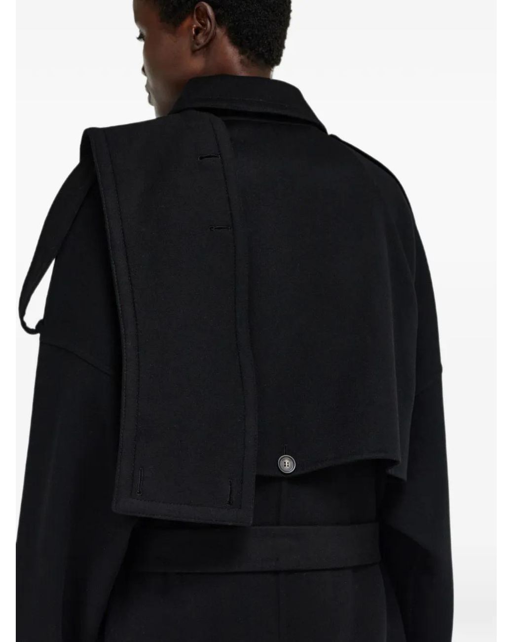 Ferragamo Black Double Breasted Oversize Coat