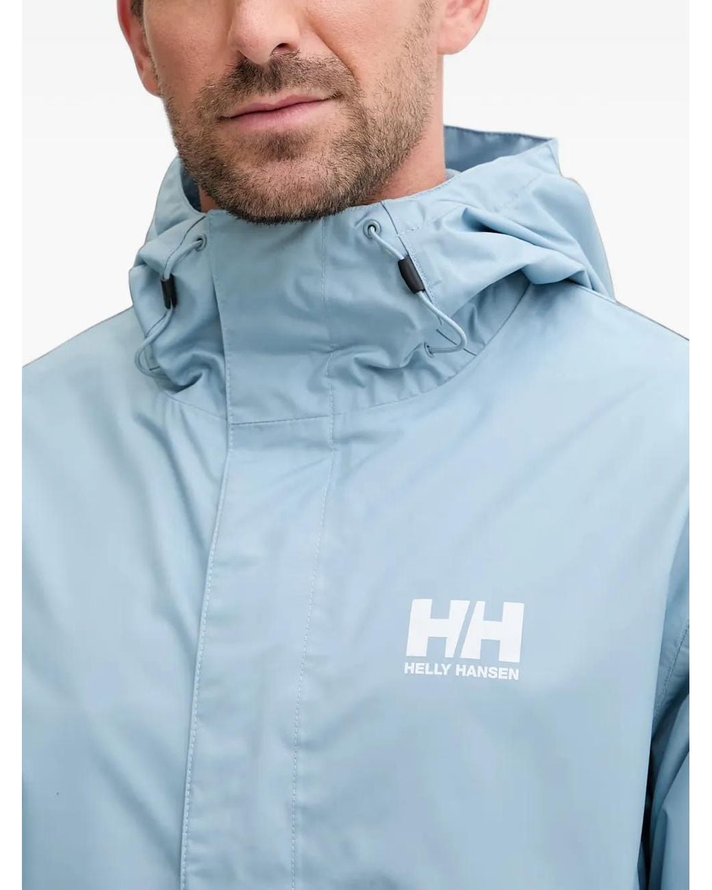 Helly Hansen Blue Logo-Print Hooded Jacket for men