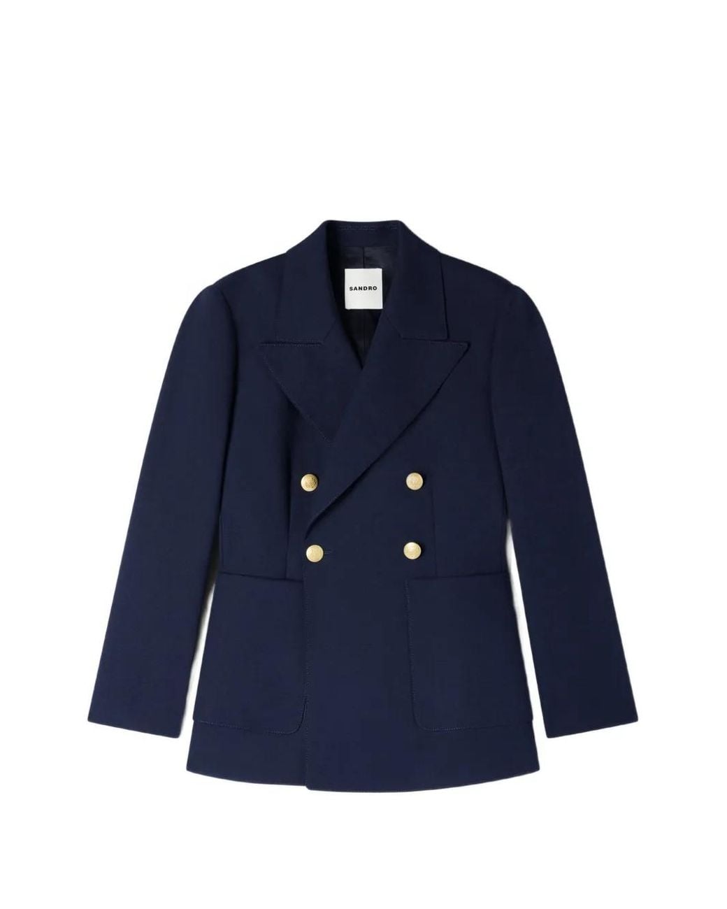 Sandro Blue Double-Breasted Button Blazer