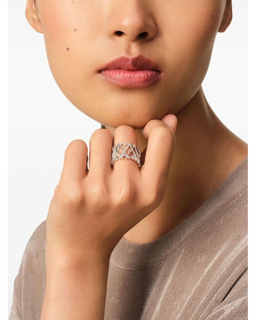 AMI White Ami De Coeur Ring
