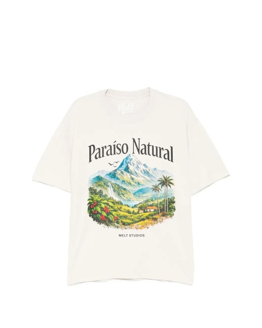Melt Blue Graphic-Print T-Shirt for men