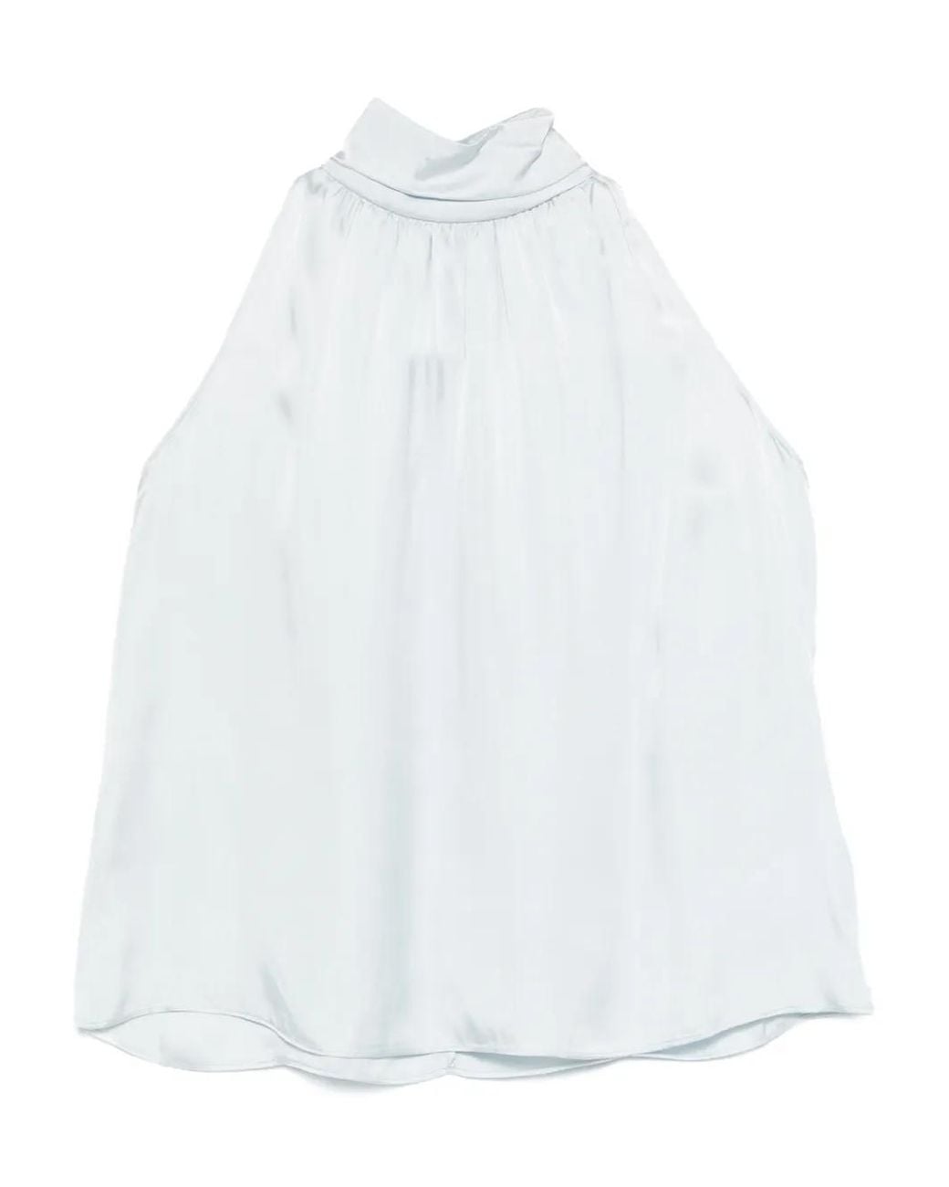 Anine Bing White Collared Sleeveless Top