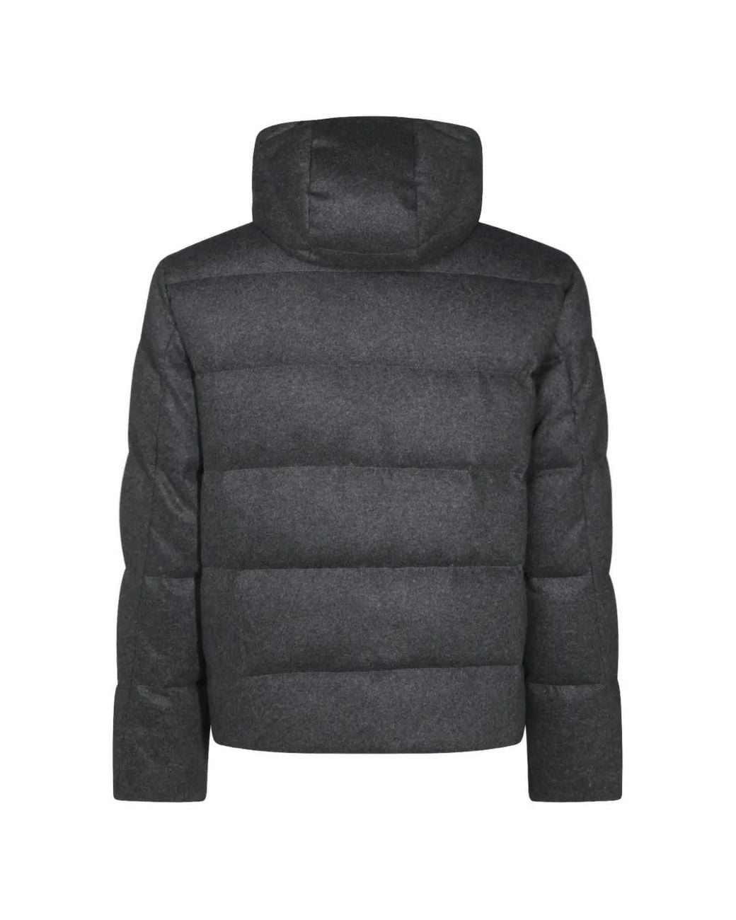 Eleventy Black Padded Hooded Jacket for men
