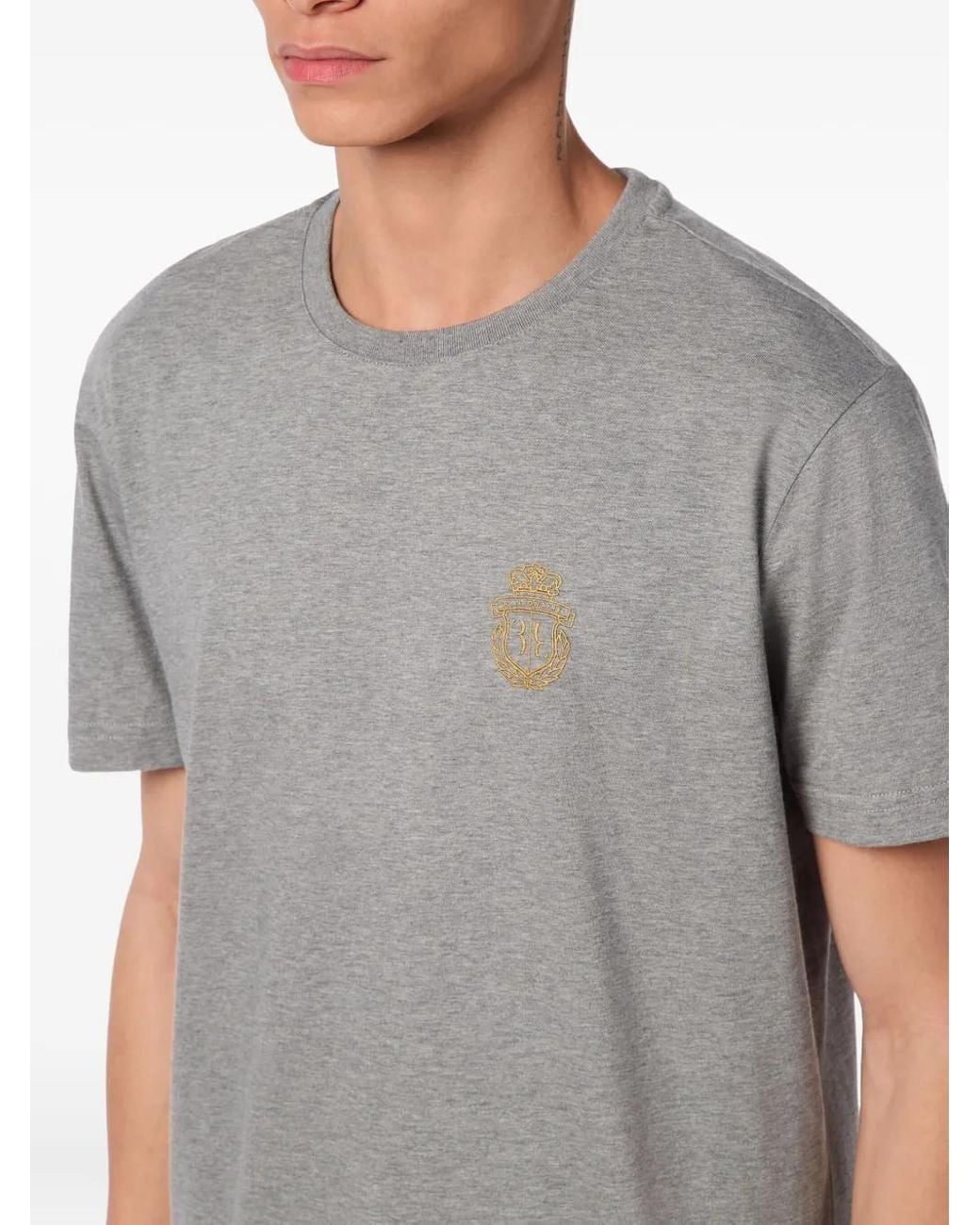 Billionaire Gray Crest Round-Neck T-Shirt for men
