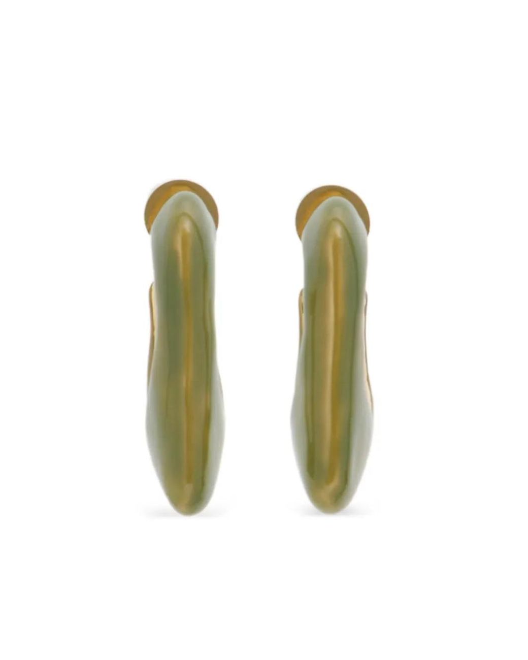 Marni Brown Enamel Trapeze Hoop Earrings