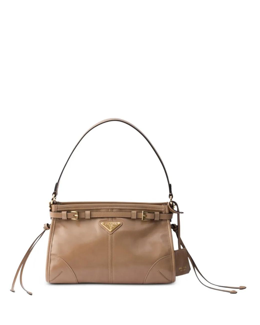 Prada Natural Bonnie Small Leather Handbag