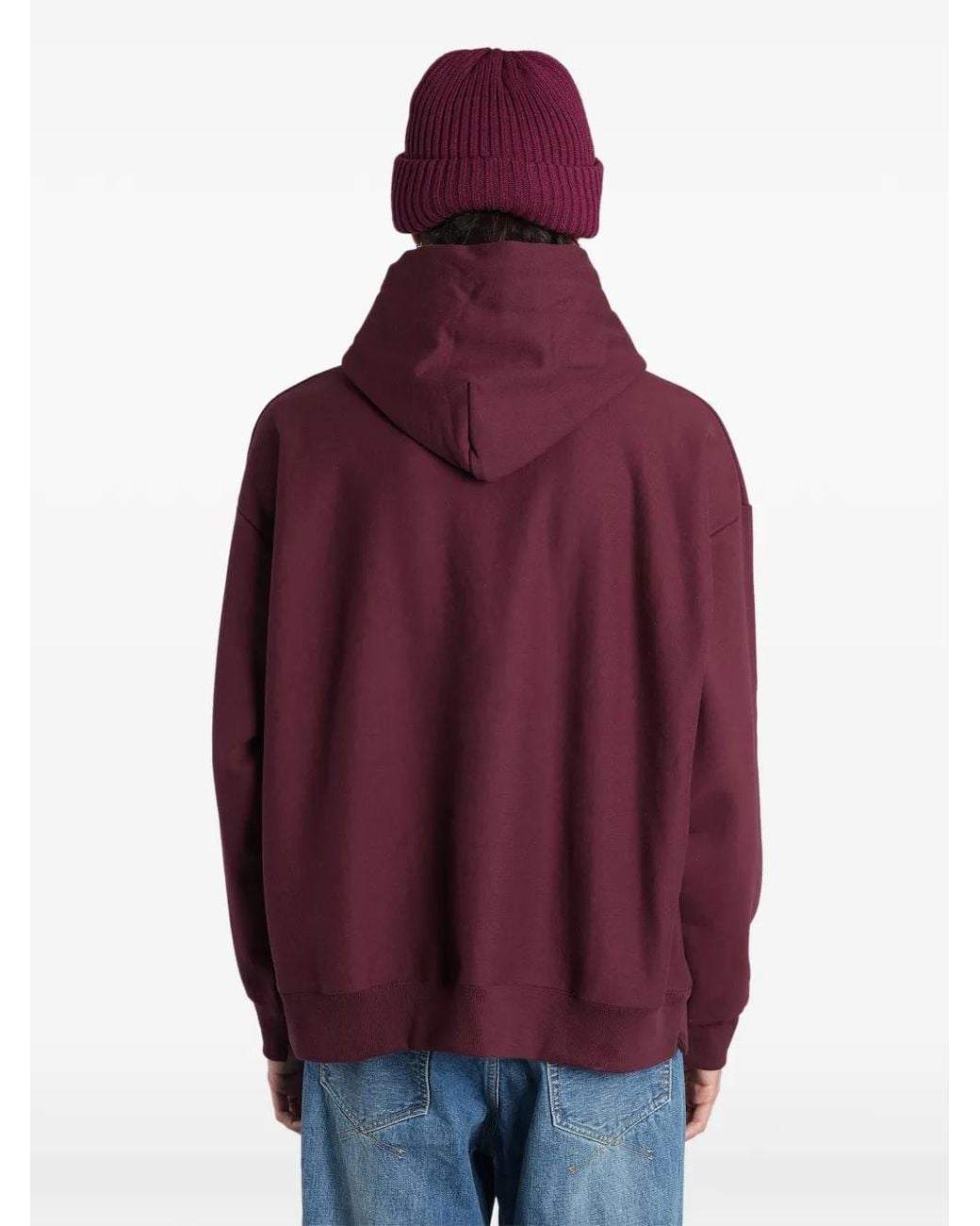 Maison Mihara Yasuhiro Red French-Terry Hoodie for men