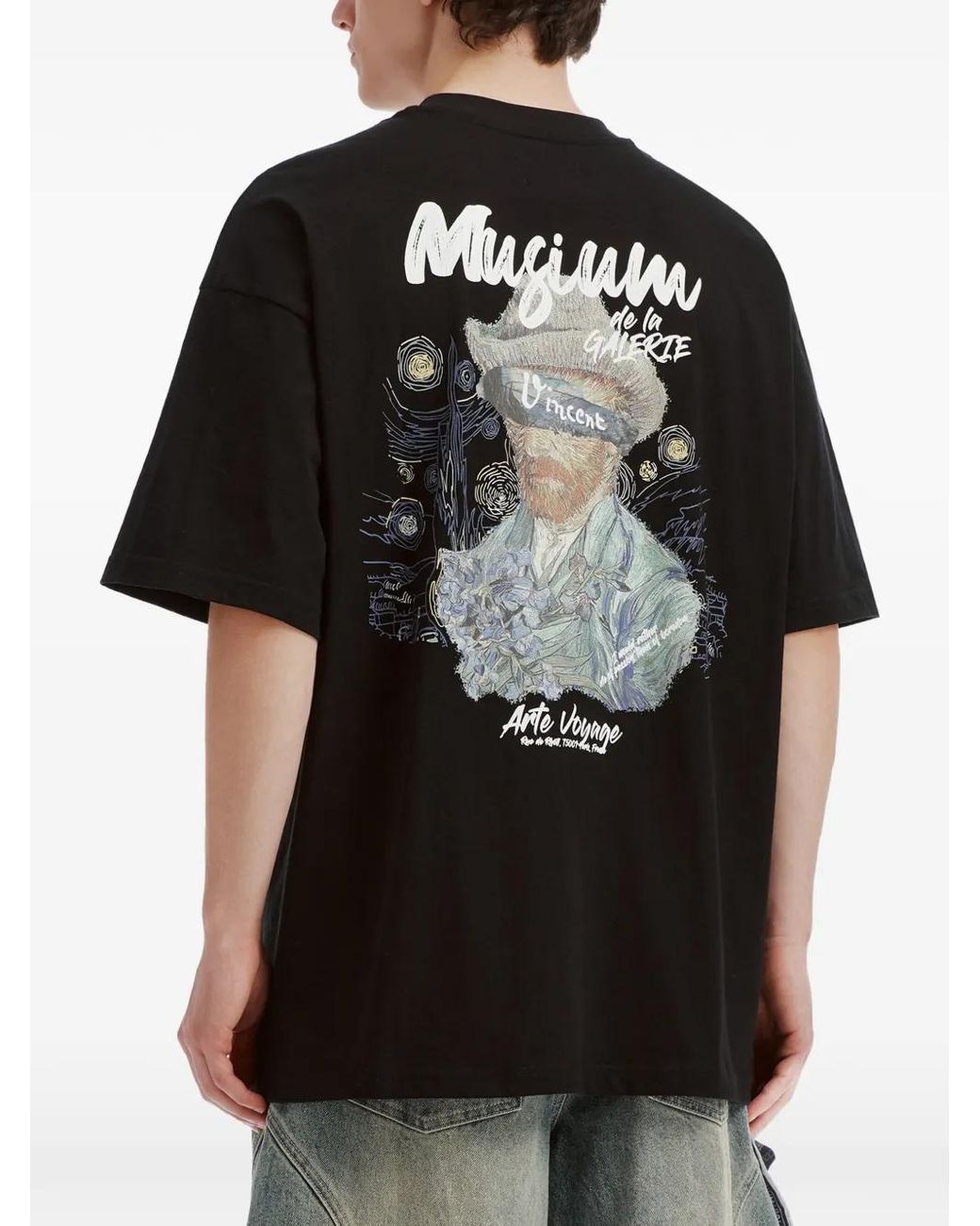 Musium Div. Black Graphic-Print T-Shirt for men