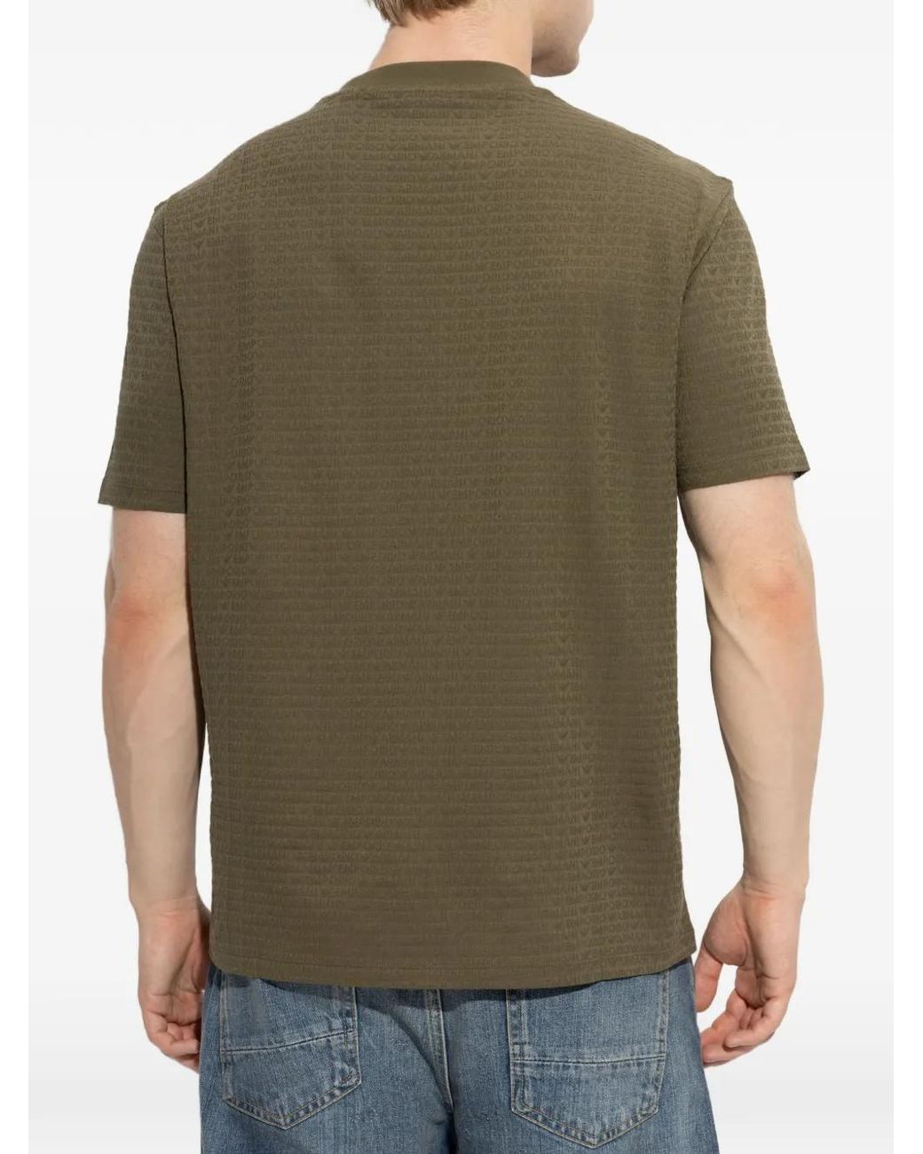 Emporio Armani Green Logo Cotton T-Shirt for men