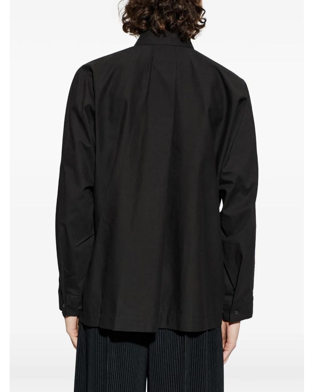 Homme Plissé Issey Miyake Black Streamline Pocket Button Shirt for men