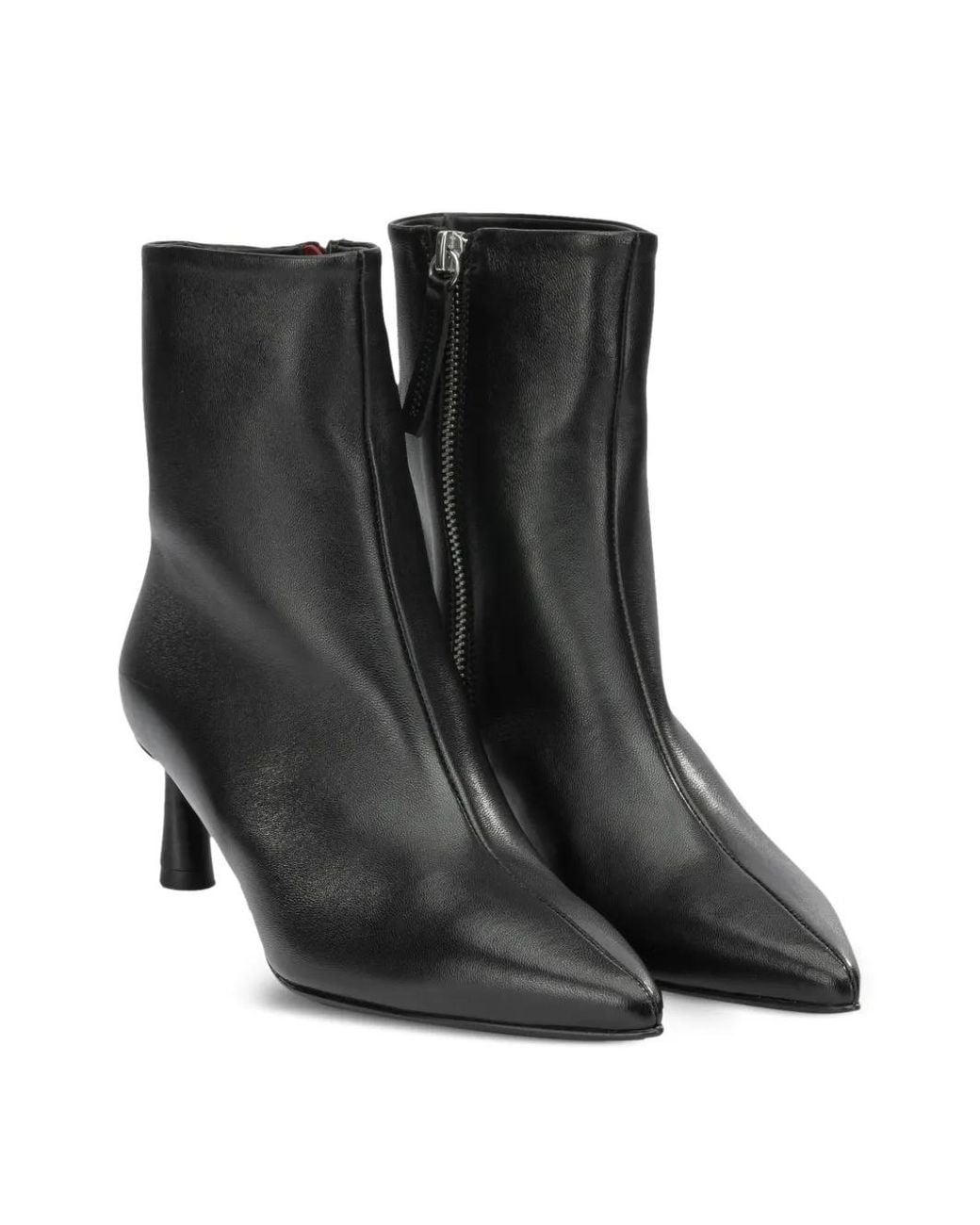 Halmanera Black Bottines En Cuir À Bout Pointu