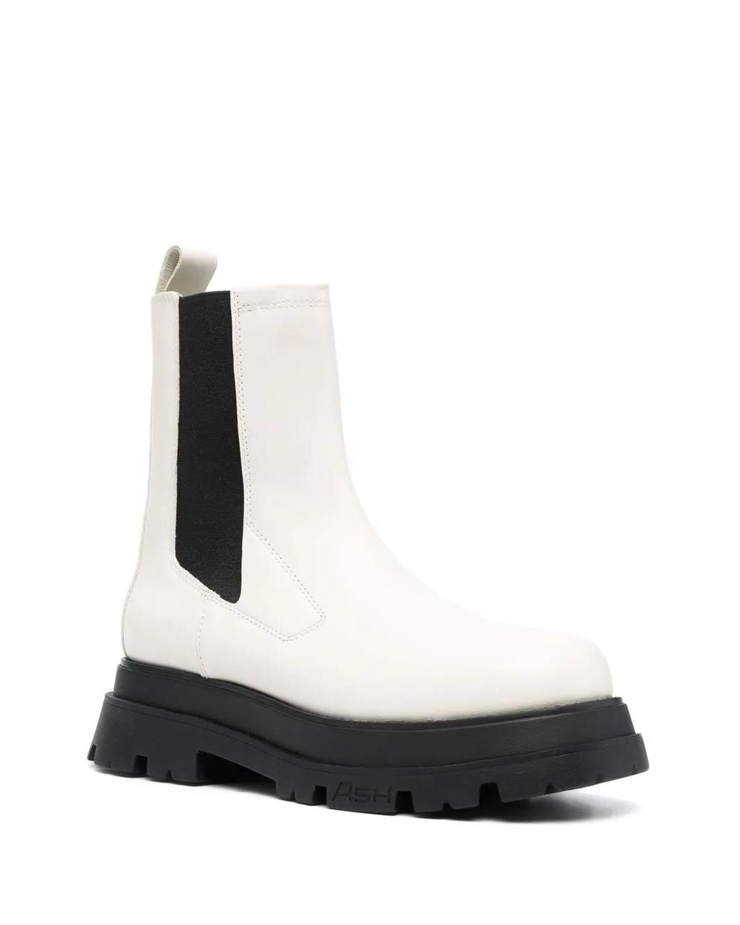 Ash White Elasticated Ankle Boots