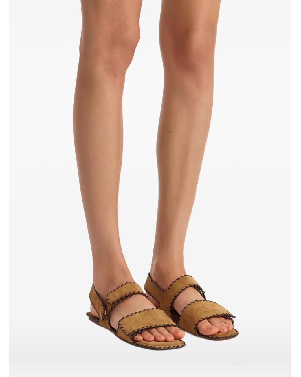 Khaite Brown Boden Sandals
